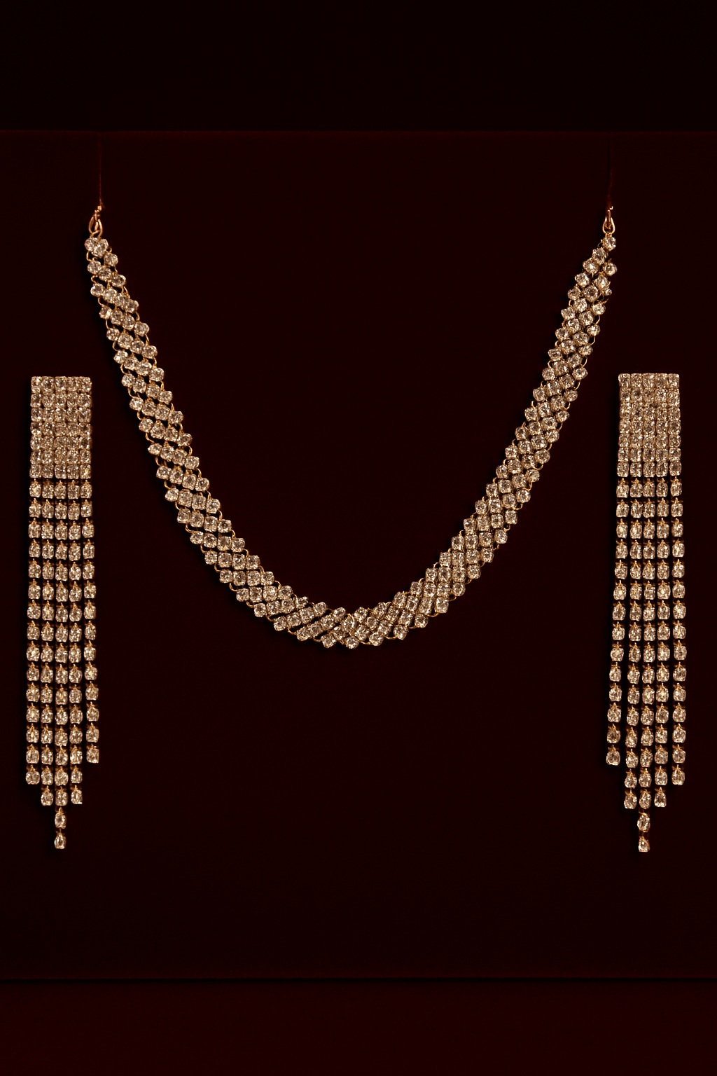 Crystal Cascade Necklace & Earrings Set – By Nihalo