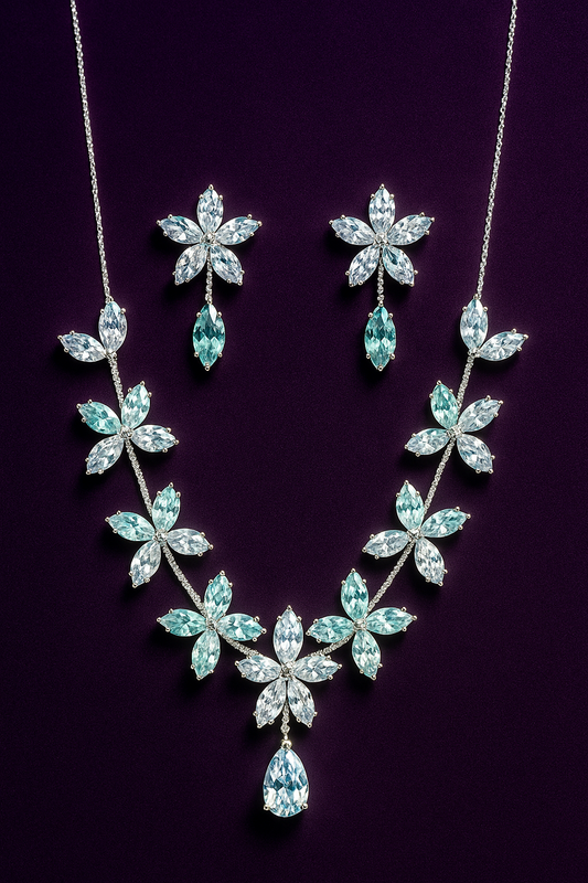 Radiant Bloom Luxe Necklace & Earring Set – By Nihalo